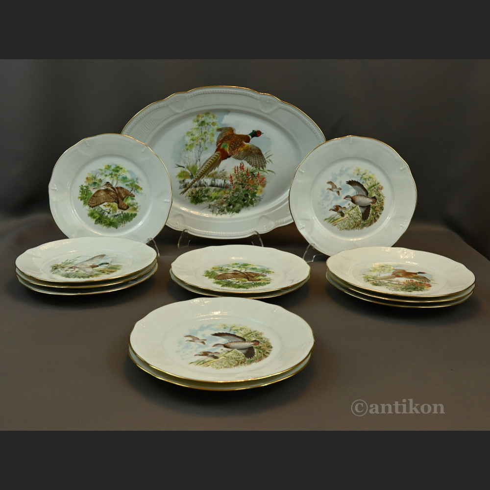 Serwis myśliwski z ptakami Limoges 12 osób 