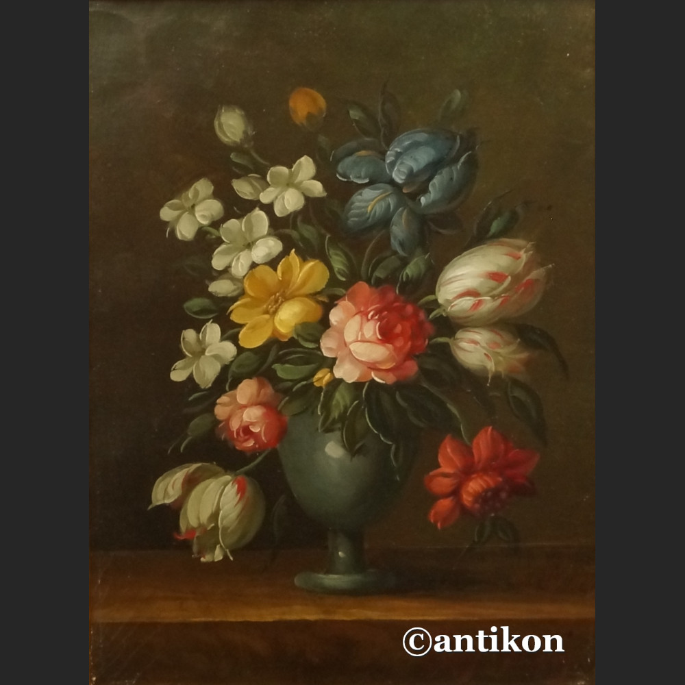 Obrazy z kwiatami w złotej ramie para obrazów 