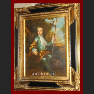 Obraz olejny na desce portret arystokarty 