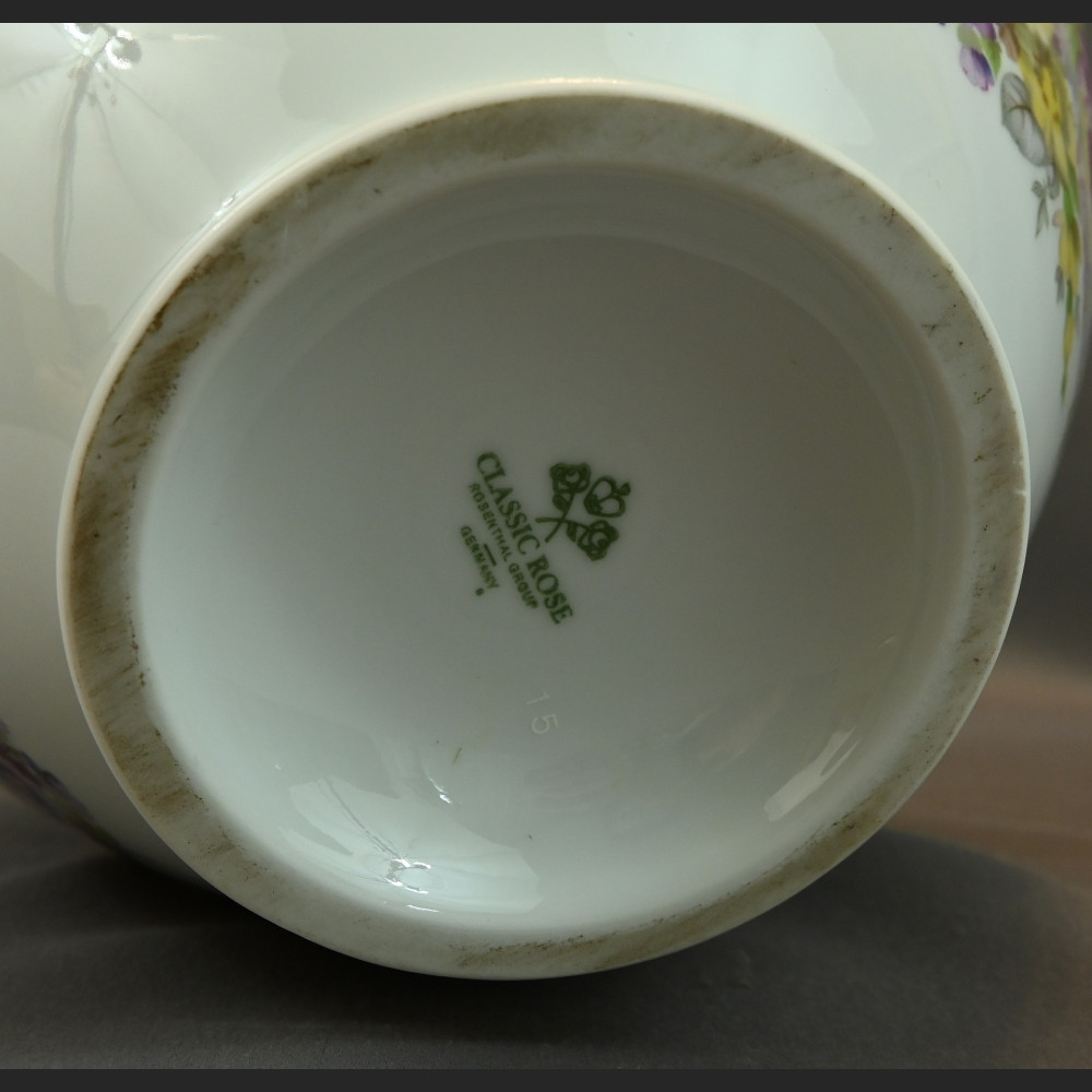 Kwiatowy biały wazon Rosenthal 