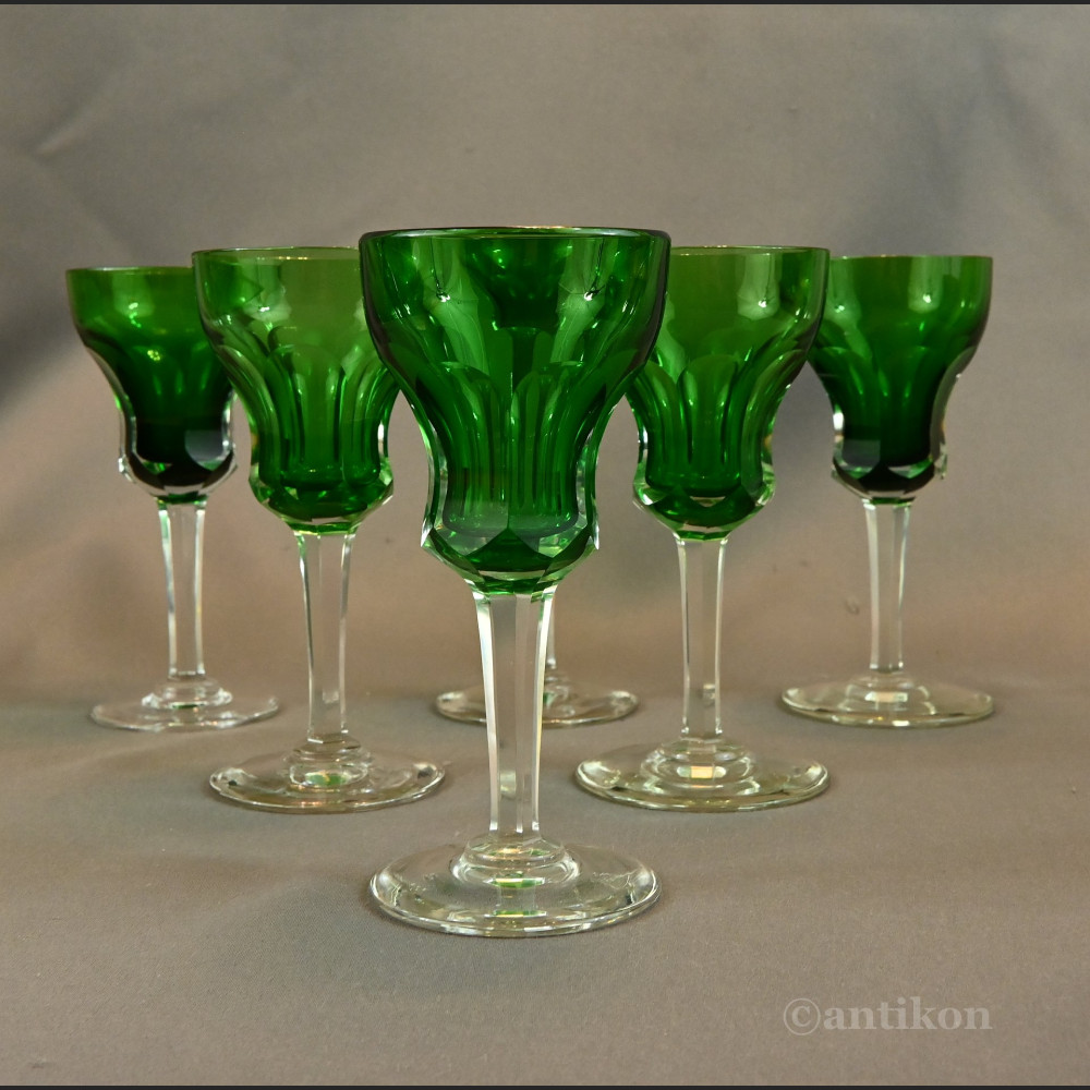 Stare kieliszki secesyjne zielone 