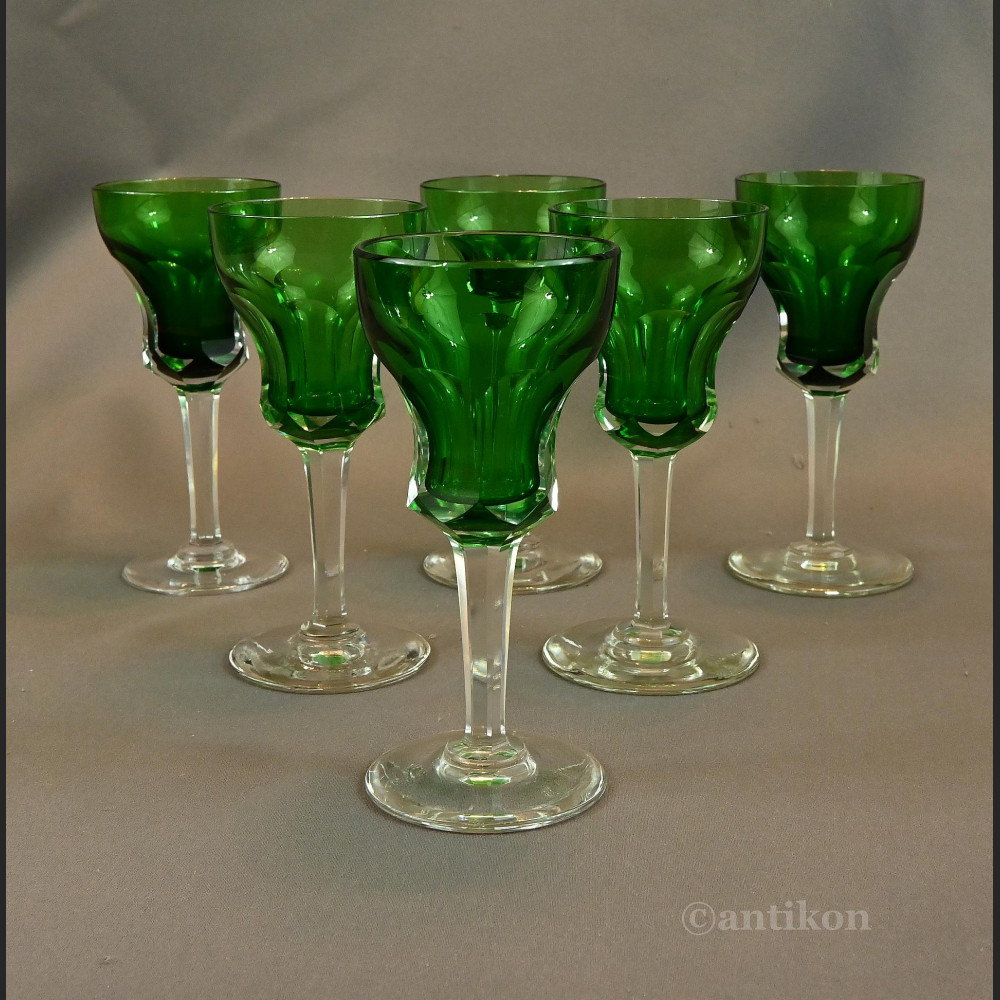 Stare kieliszki secesyjne zielone 