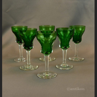 Stare kieliszki secesyjne zielone 