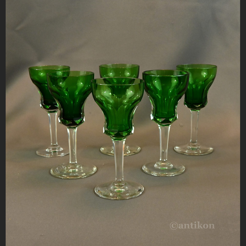 Stare kieliszki secesyjne zielone 