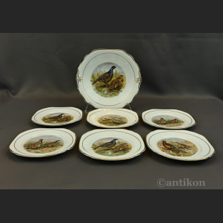 Talerze z ptakami myśliwskie 6 + patera prezent dla myśliwego Talerze z ptakami myśliwskie 6 + patera prezent dla myśliwego