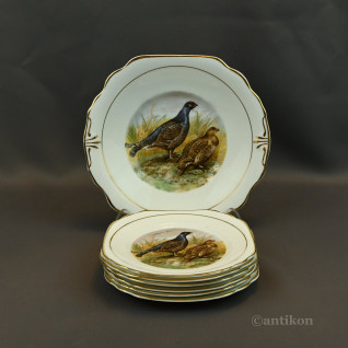 Talerze z ptakami myśliwskie 6 + patera prezent dla myśliwego Talerze z ptakami myśliwskie 6 + patera prezent dla myśliwego