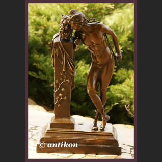 Hermes unikatowa rzeźba Francja prawdziwy brąz syg. 