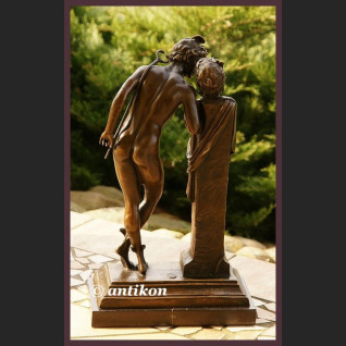 Hermes unikatowa rzeźba Francja prawdziwy brąz syg. 