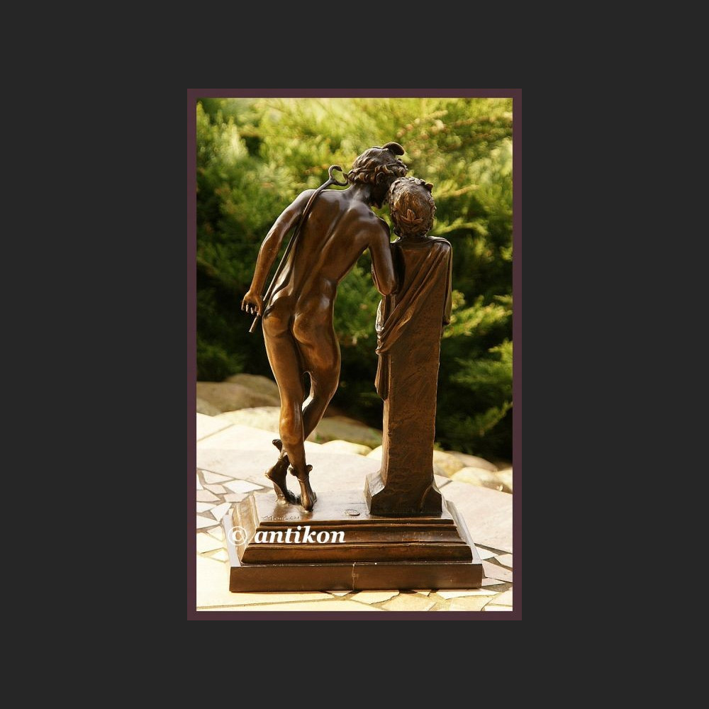 Hermes unikatowa rzeźba Francja prawdziwy brąz syg. 