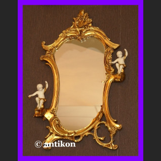 Komplet 2 barokowych luster. Lustro z alabastrem