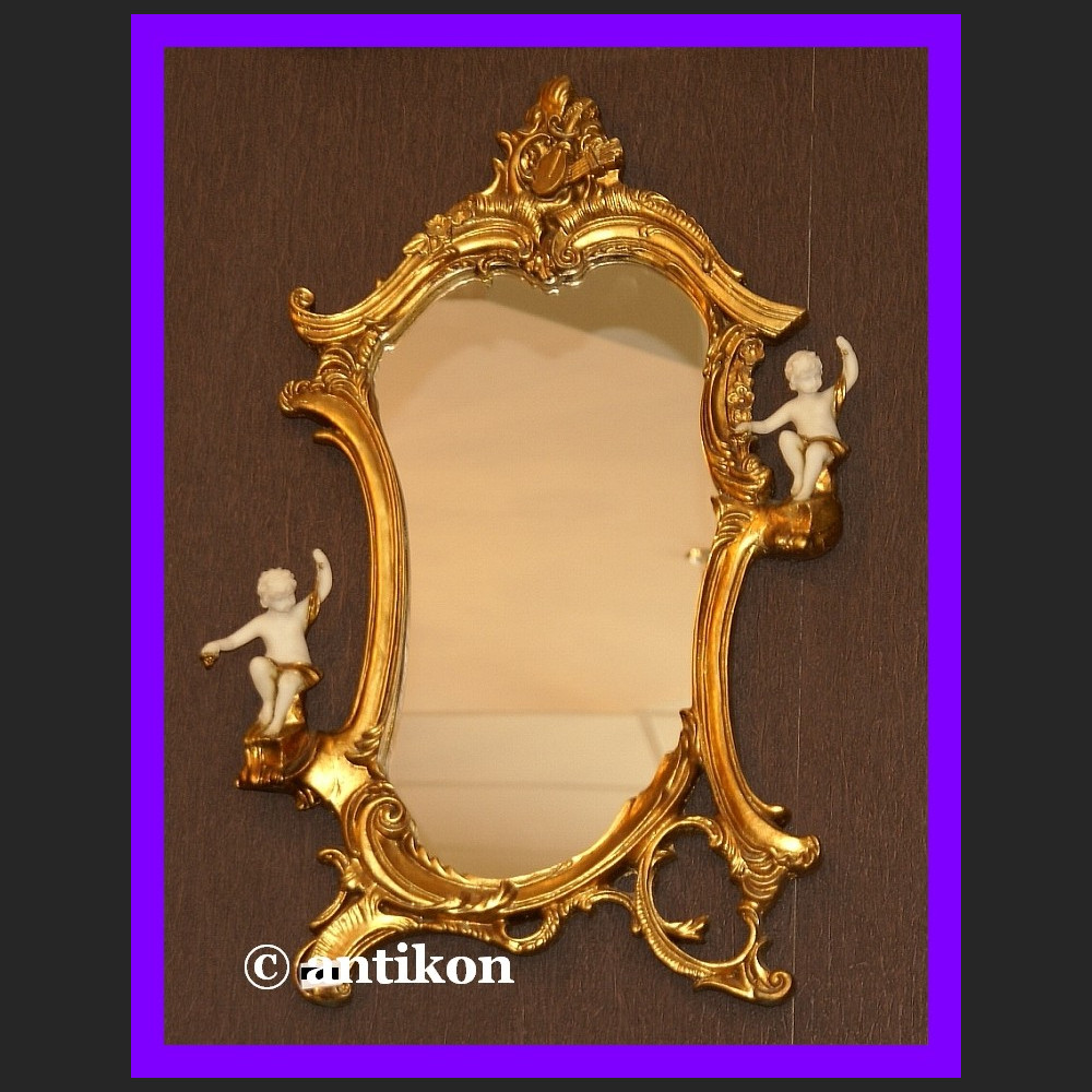 Komplet 2 barokowych luster. Lustro z alabastrem