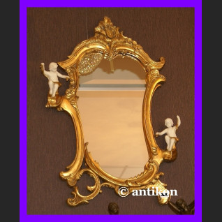 Komplet 2 barokowych luster. Lustro z alabastrem