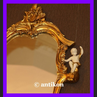 Komplet 2 barokowych luster. Lustro z alabastrem