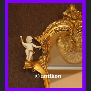 Komplet 2 barokowych luster. Lustro z alabastrem