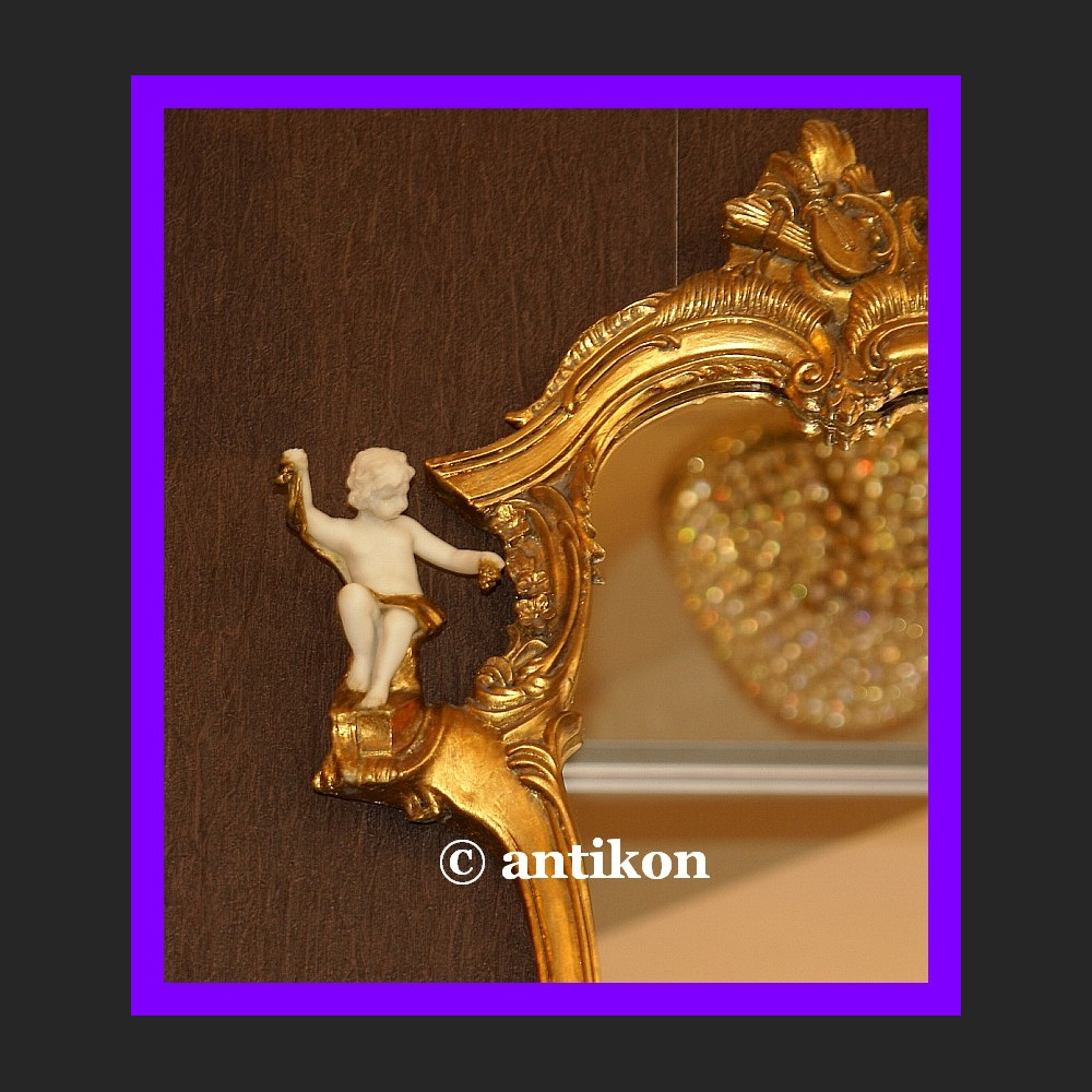 Komplet 2 barokowych luster. Lustro z alabastrem