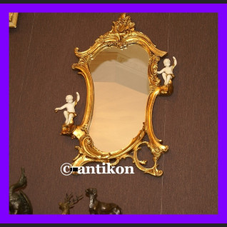 Komplet 2 barokowych luster. Lustro z alabastrem