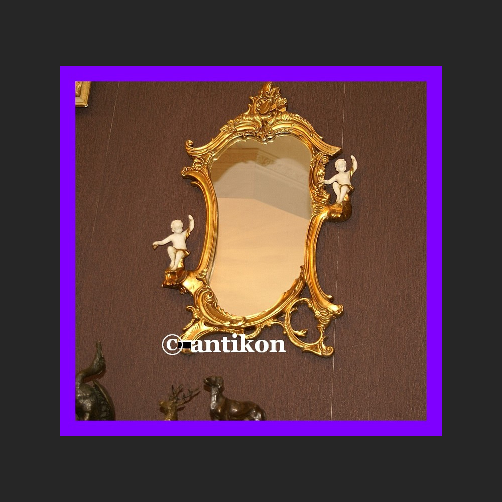 Komplet 2 barokowych luster. Lustro z alabastrem