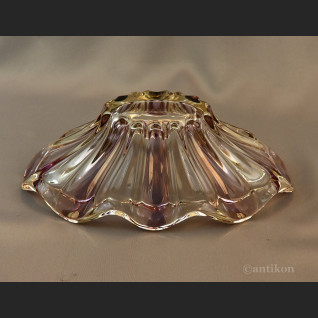 Patera różowo bursztynowa szkło Murano 