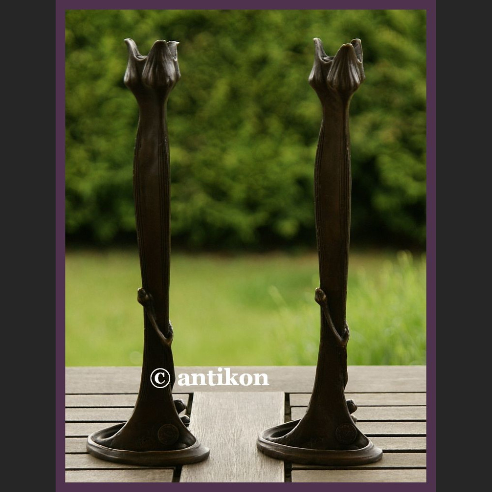 ŚWIECZNIK CUDOWNY KWIAT SECESJA PRAWDZIWY BRĄZ ŚWIECZNIK CUDOWNY KWIAT SECESJA PRAWDZIWY BRĄZ