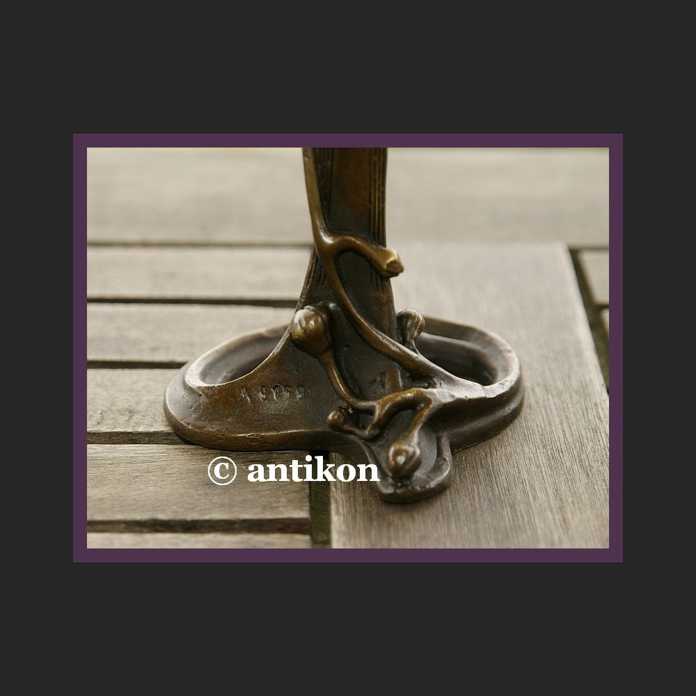 ŚWIECZNIK CUDOWNY KWIAT SECESJA PRAWDZIWY BRĄZ ŚWIECZNIK CUDOWNY KWIAT SECESJA PRAWDZIWY BRĄZ