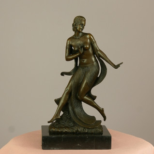 Rzeźba z brązu Art Deco akt 
