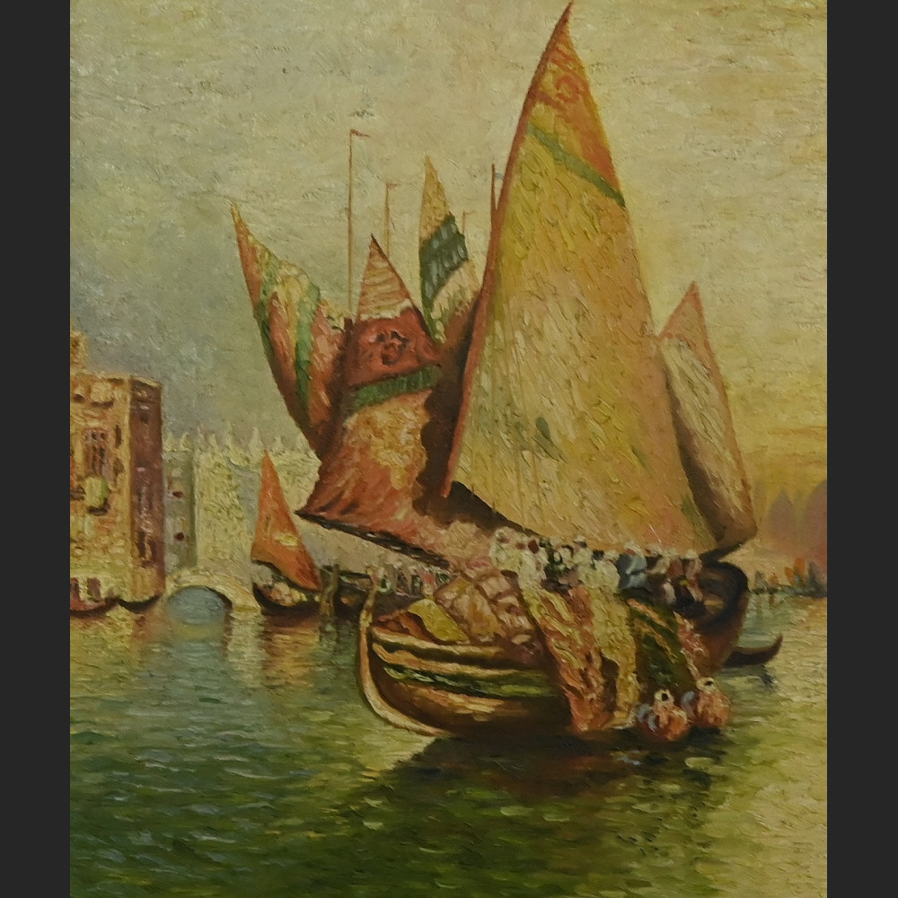 Pejzaż łodzie w Tunezji 1930 r. 