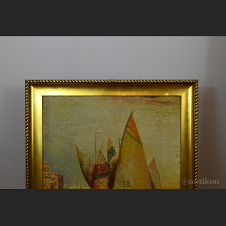 Pejzaż łodzie w Tunezji 1930 r. 