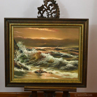 Zachód słońca na morzem obraz olejny 