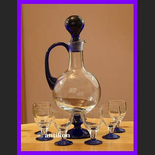 Karafka i kieliszki Art Deco Absynt Karafka i kieliszki Art Deco Absynt