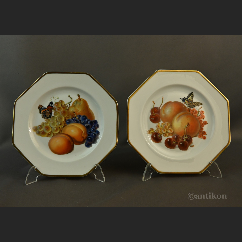 Talerze z owocami Rosenthal stara bawarska porcelana 