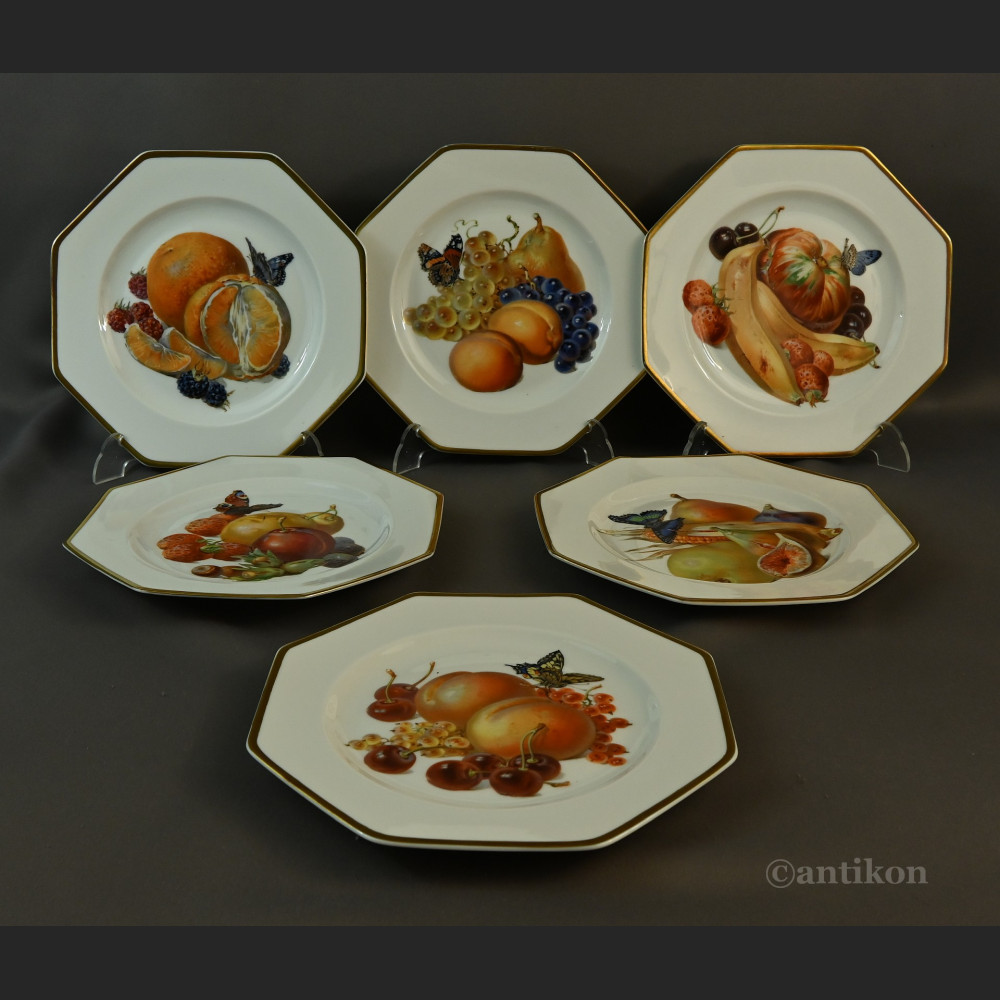 Talerze z owocami Rosenthal stara bawarska porcelana 