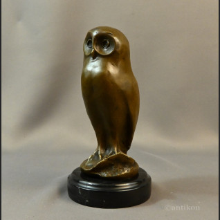 Sowa art deco rzeźba z brązu 