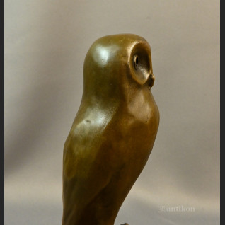 Sowa art deco rzeźba z brązu 