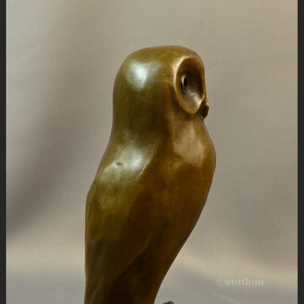 Sowa art deco rzeźba z brązu 