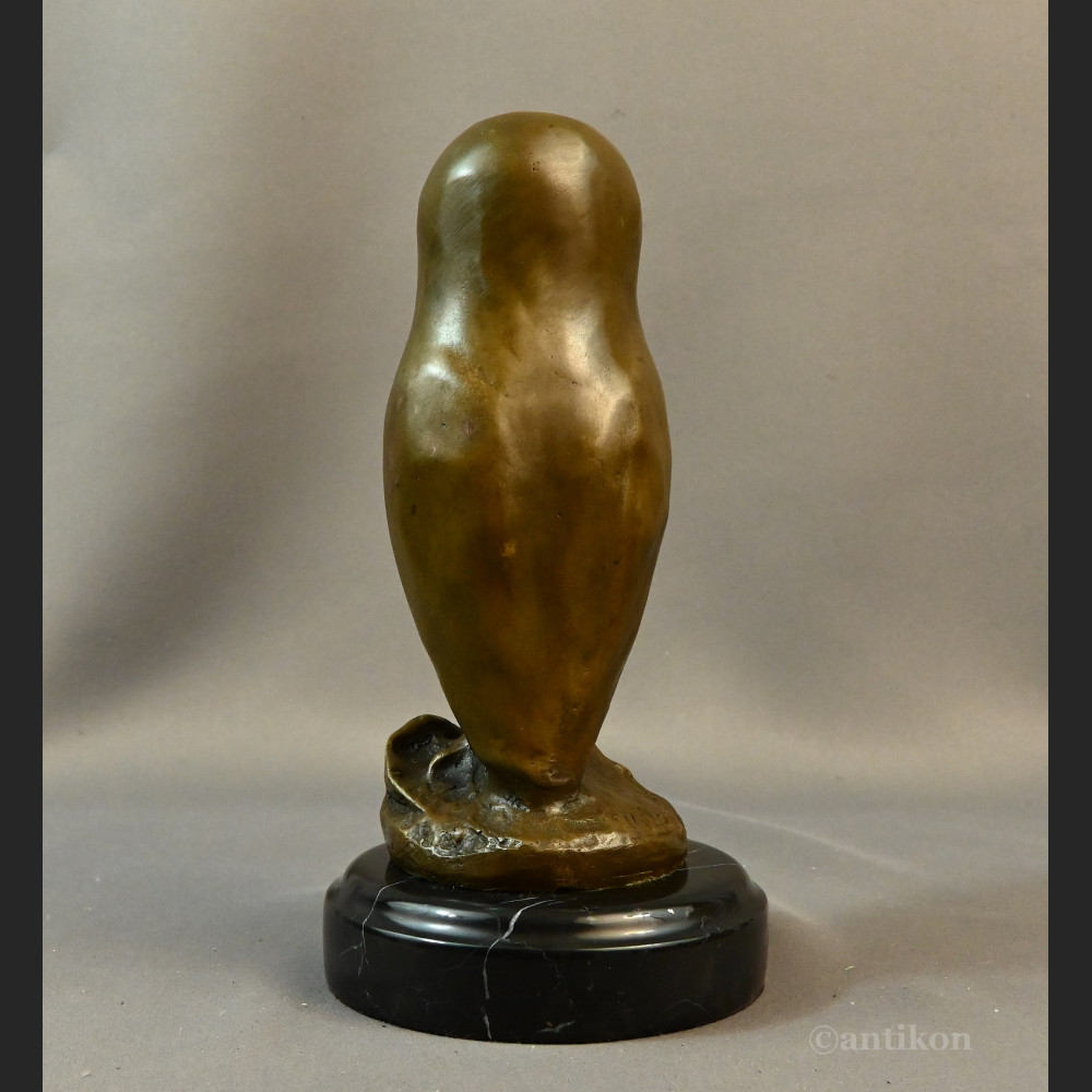 Sowa art deco rzeźba z brązu 