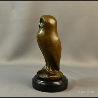 Sowa art deco rzeźba z brązu 