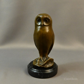 Sowa art deco rzeźba z brązu 