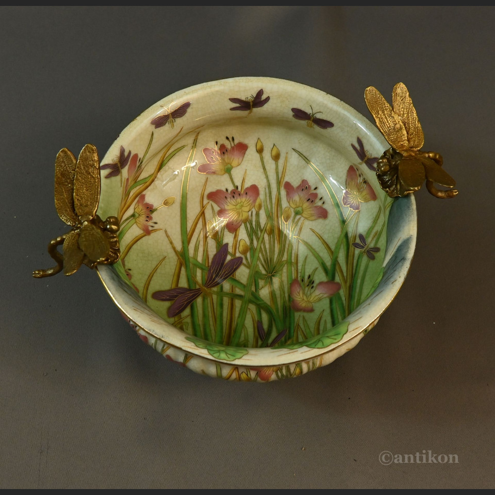 Porcelanowa patera z ważkami 