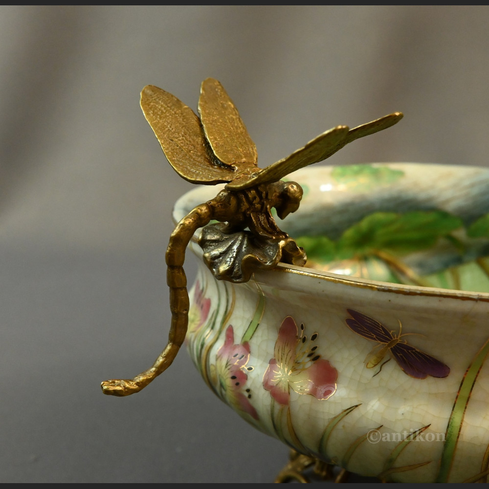 Porcelanowa patera z ważkami 