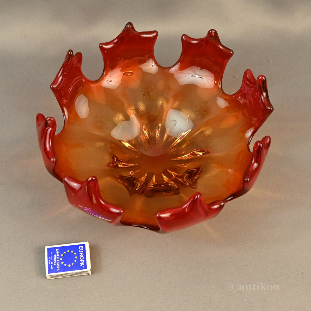 Patera Płomień Murano szkło artystyczne Patera Płomień Murano szkło artystyczne