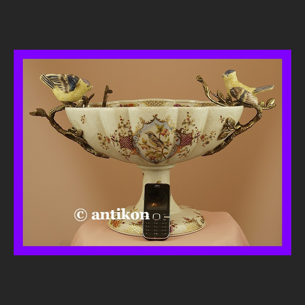 Królewska ogromna patera z ptaszkami porcelana Królewska ogromna patera z ptaszkami porcelana