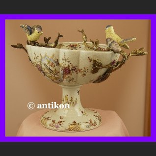 Królewska ogromna patera z ptaszkami porcelana Królewska ogromna patera z ptaszkami porcelana