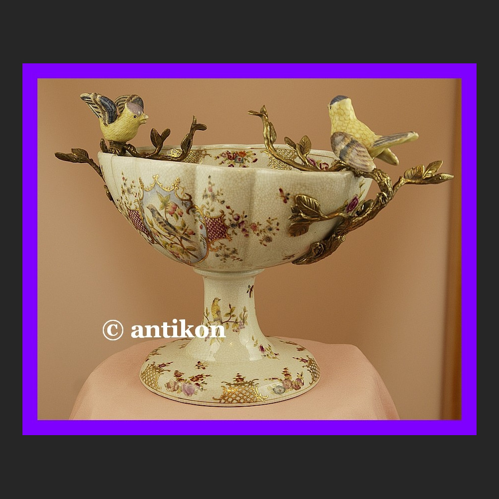 Królewska ogromna patera z ptaszkami porcelana Królewska ogromna patera z ptaszkami porcelana