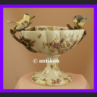 Królewska ogromna patera z ptaszkami porcelana Królewska ogromna patera z ptaszkami porcelana