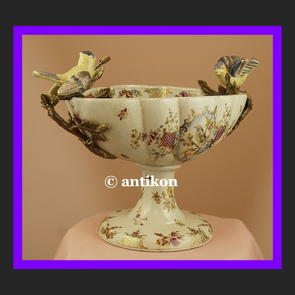 Królewska ogromna patera z ptaszkami porcelana Królewska ogromna patera z ptaszkami porcelana