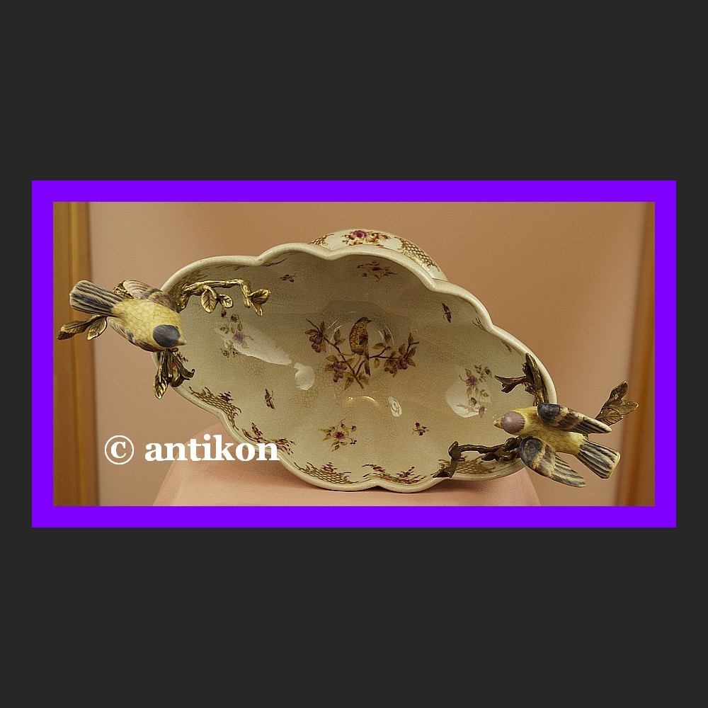 Królewska ogromna patera z ptaszkami porcelana Królewska ogromna patera z ptaszkami porcelana