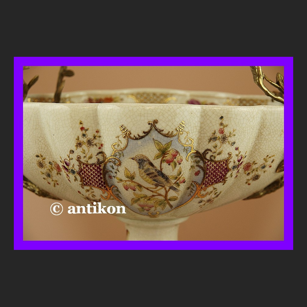 Królewska ogromna patera z ptaszkami porcelana Królewska ogromna patera z ptaszkami porcelana
