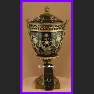 Ręcznie malowana waza potpourri z brązem  Ręcznie malowana waza potpourri z brązem