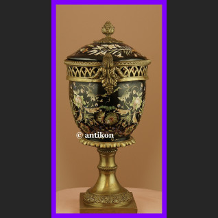 Ręcznie malowana waza potpourri z brązem  Ręcznie malowana waza potpourri z brązem