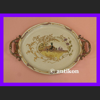 Cudowna barokowa taca z bażantami